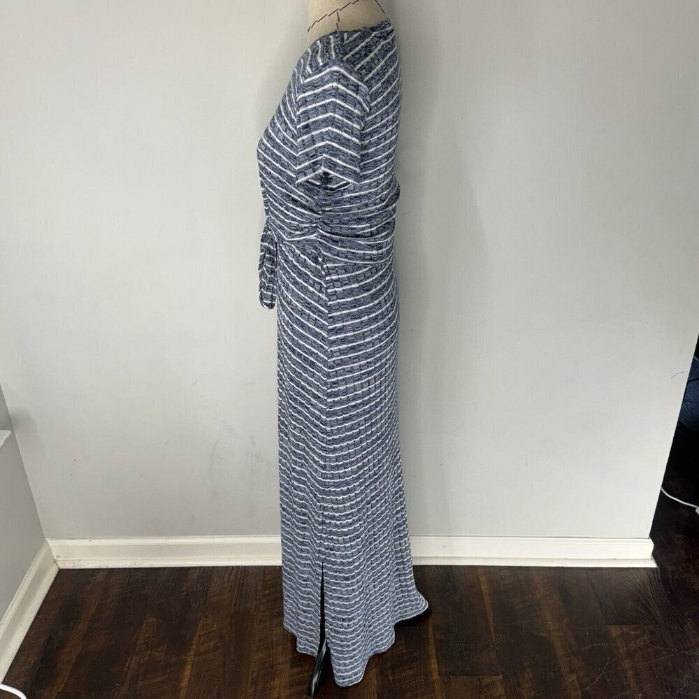 KAARI Blue Maxi Long Striped Dress Comfy Size S Revolve Knit Nautical stretch - Picture 5 of 9